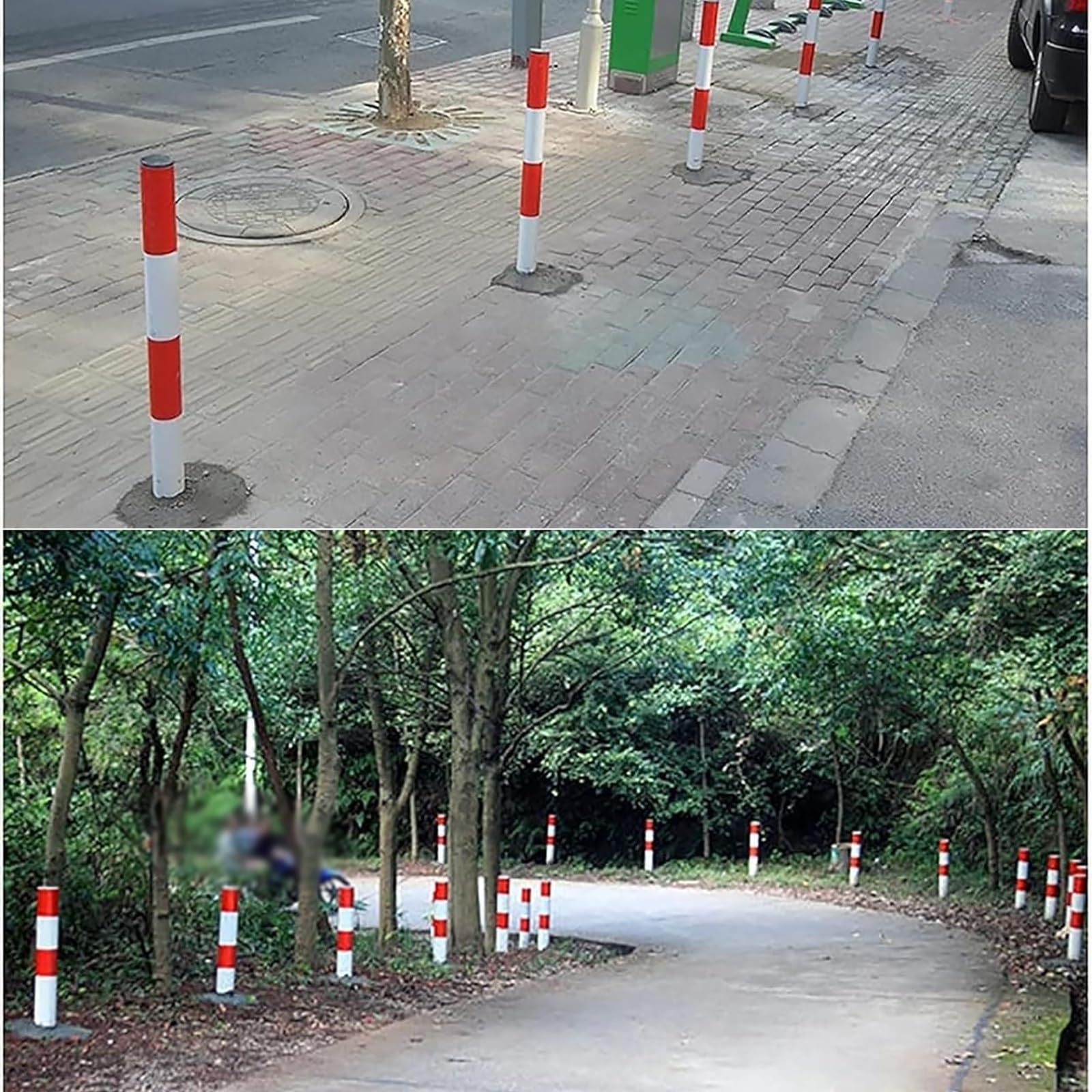 Wytrzymały słupek wyznaczający granice ruchu z taśmą odblaskową(1pcs,11.4 * 100cm/4.5 * 39.4in)