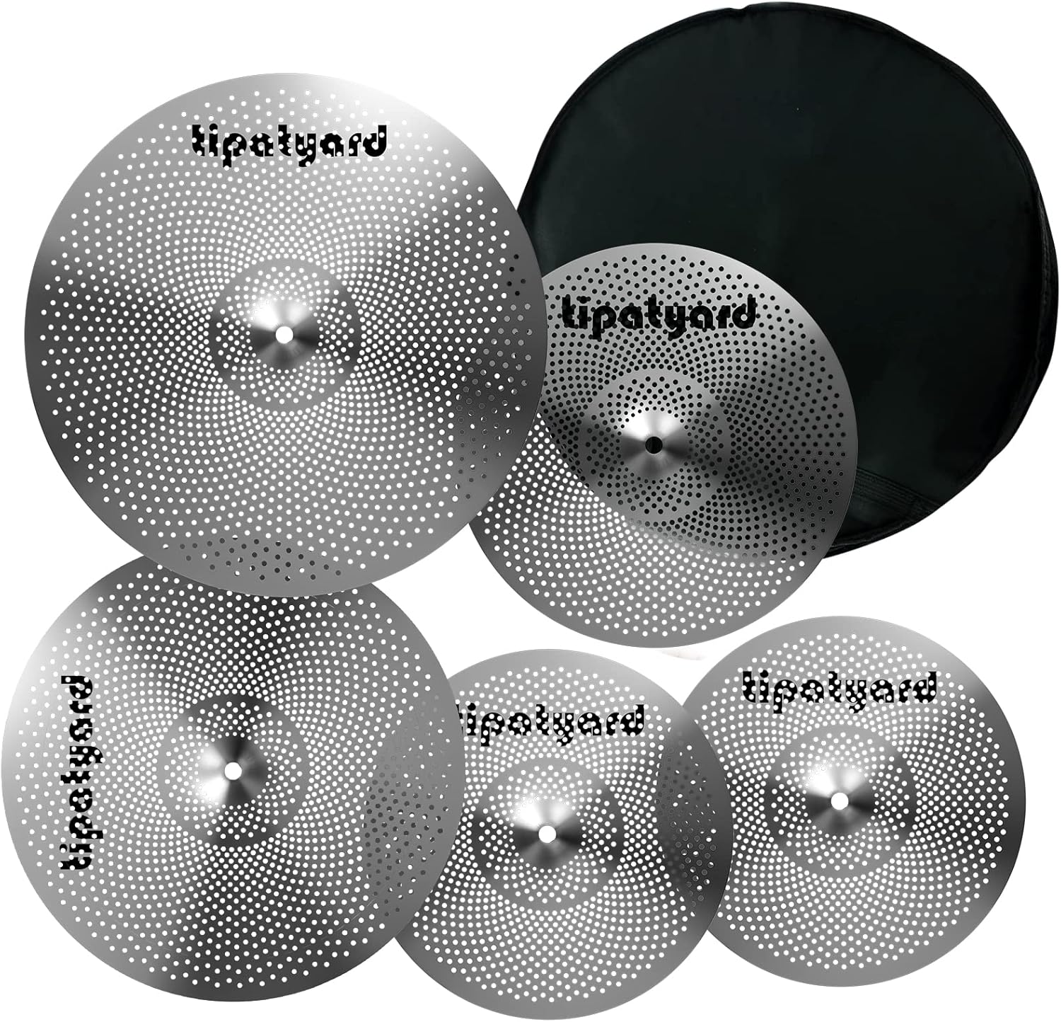Tipatyard Low Volume Cymbal Pack Mute Cymbal Set,14"hihat