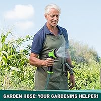 Vista 7 de Pangda Manguera de jardín de bobina de 100 pies x 3/8 pulgadas, manguera de agua expandible de EVA con boquilla de pulverización de 6 funciones