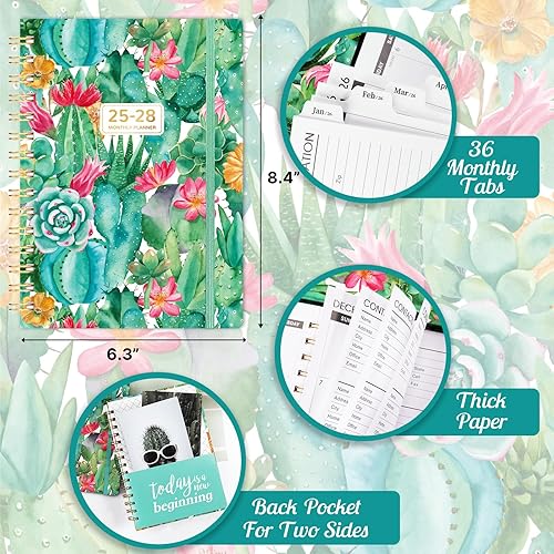 Miniatura 5 de Agenda mensual 2025-2028, julio 2025 a junio 2028, agenda mensual de 3 años 2025-2028, 6.3 x 8.4 pulgadas, 36 planificadores mensuales con tapa