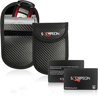 Car Key Signal Blocker Pouches (Black Edition) - 2X RFID Card Blocker - Faraday Bag for Car Keys - RFID Key Pouch - Keyless Car Key Signal Blocker - Faraday Pouch for Car Keys - Faraday Bag