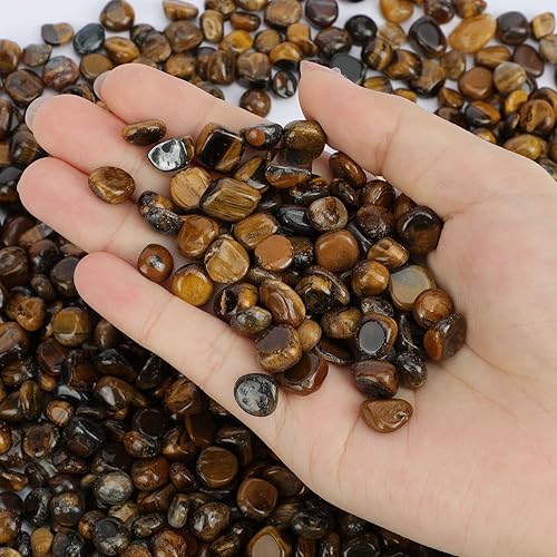 Miniatura 5 de ideayard Piedras preciosas de 2 libras (1 libra de cuarzo de cristal pulido natural (1 libra de cuarzo rosa + 1 libra ojo de tigre)