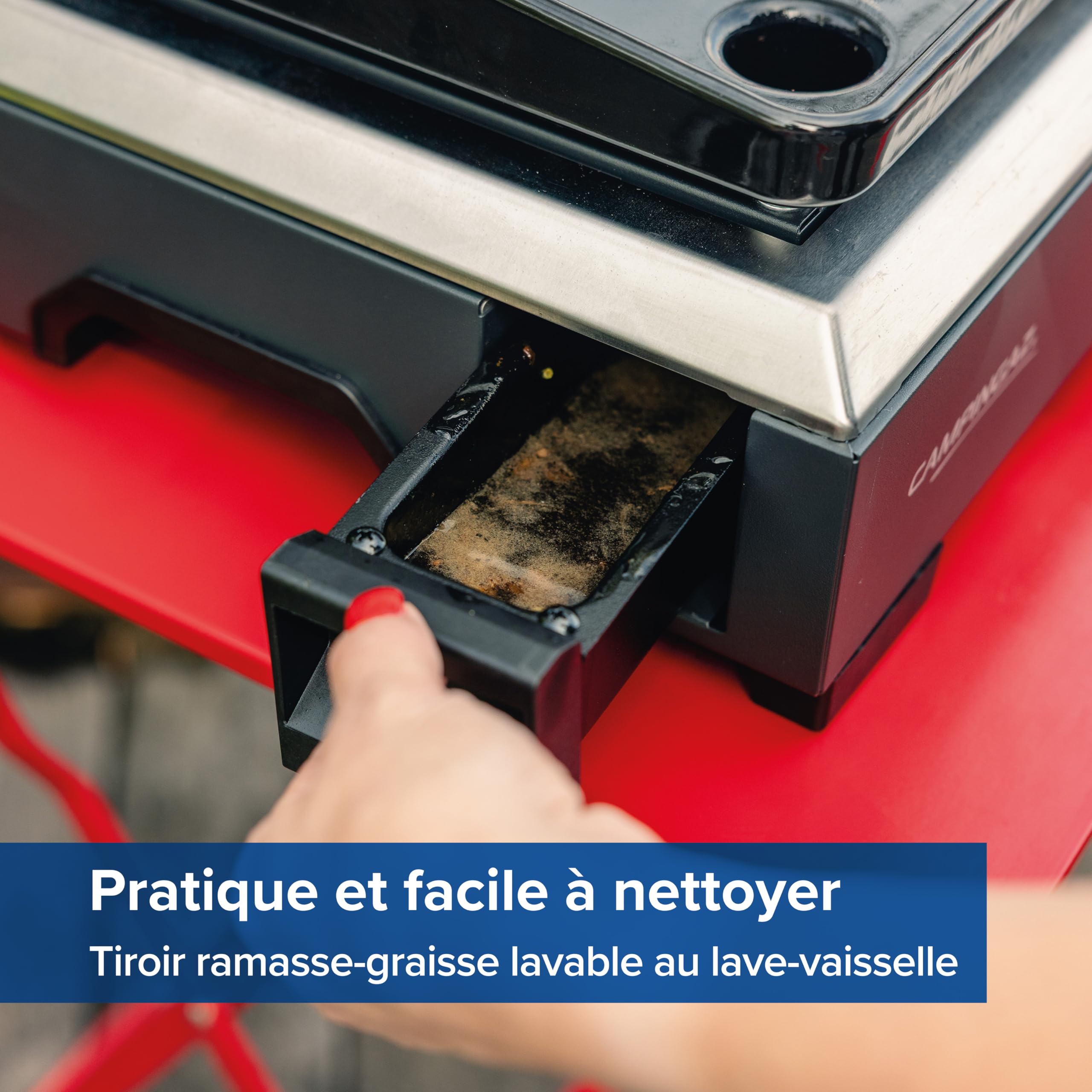 Campingaz plancha à gaz Othello 1 CV | Plaque chauffante 2,8 kW | Barbecue de table portable | Surface en acier émaillé | Brûleur avec technologie BlueFlame | Nettoyage facile