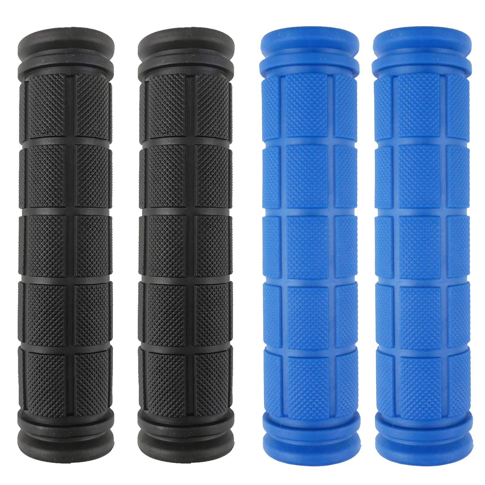 Kasteco 2 Pairs Bicycle Handle Bar Grips Mushroom Grips for BMX/Road Mountain Bikes (Black and Blue)