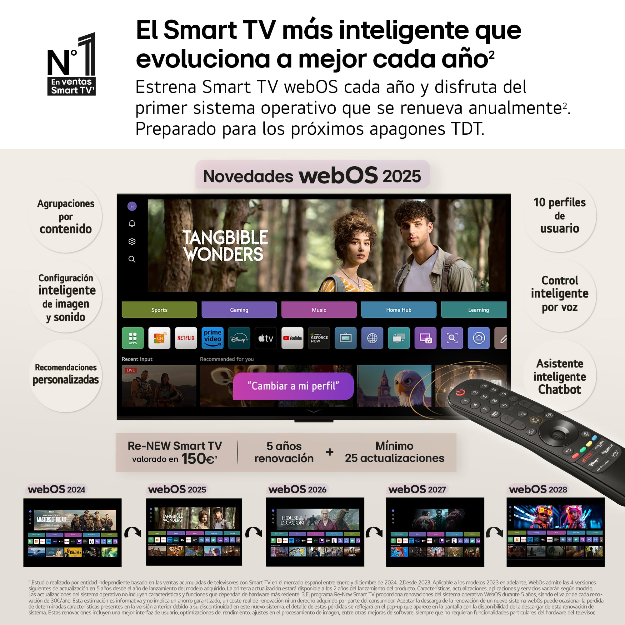 LG OLED83C5ELA Téléviseur, 83 ", 210 cm, 4K, OLED Evo AI (processeur AI α9 Gen8 4K, webOS 25, 120 Hz (VRR jusqu'à 144 Hz))