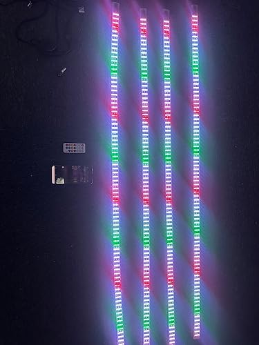 Miniatura 3 de Sando Tech Dream Chase RGB cambiante Quad Row 2 piezas de 4 pies + 2 tiras de luz LED de 6.5 pies de 6.5 pies, 4 enchufes, sincronización de música,