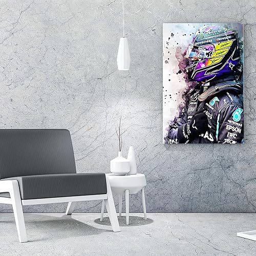 Miniatura 4 de AAHARYA Lewis Hamilton F1 - Póster de auto para decoración de pared (7) pósteres e impresiones de pintura en lienzo, cuadros artísticos de pared