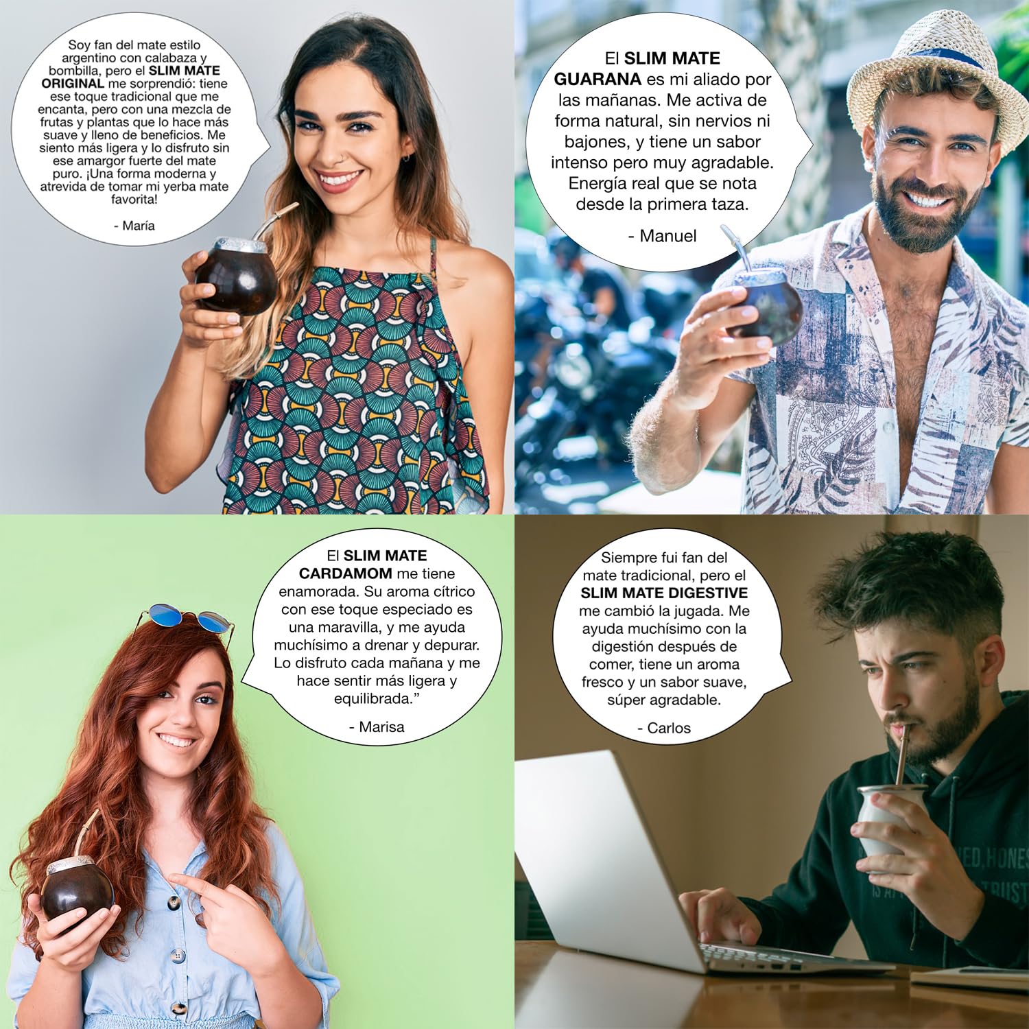 Yerba Mate BIO Slim con Frutas y Hierbas Depurativas – Surtido de Tés e Infusiones a Granel 4×100 g | Pack de Tés Premium 100% Ecológico | Infusiones Regalo | Energizante, Digestivo, Drenante y Detox