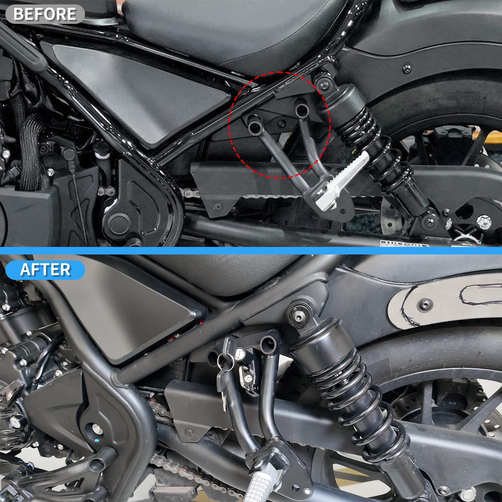 Candado para casco de motocicleta compatible con Honda REBEL CMX250/300/500 2017-2026 Soporte de acero para casco de gancho antirrobo para motocicletas