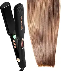 NuMe Megastar X Alisador de Cabelo Turmalina Plano de Ferro – Chapas Flutuantes de Cabelo de 1,75 polegadas com Impulsionador de Íons Negativos, Faixa de Luz Infravermelha, Resultados Ultra-Suave e Brilhante para Todos os Tipos de Cabelo
