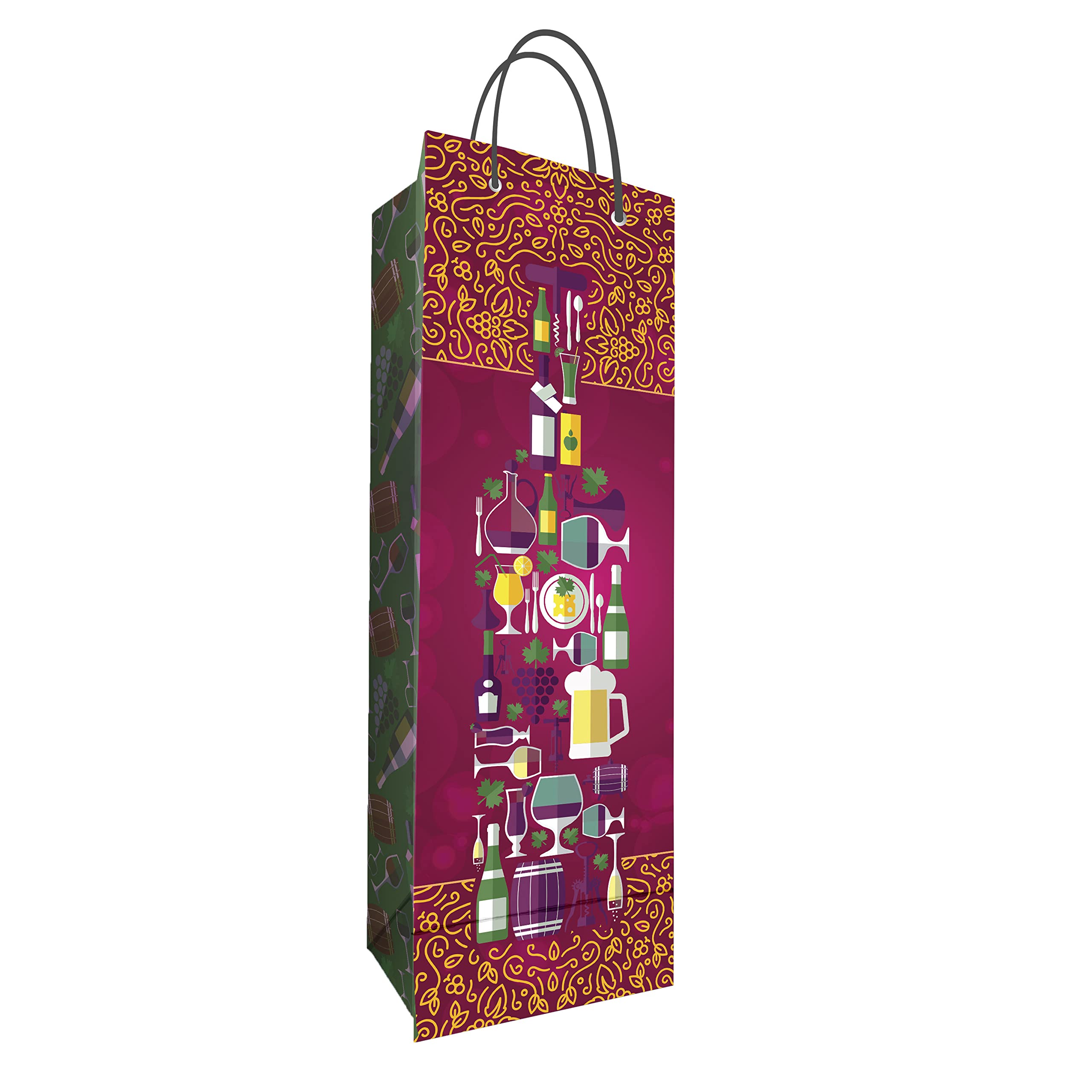 CRAFT ERA Pack of 12 Gift Paper Bags | Wine Gift Bags for Weddings, Return Gifts, Birthday, Presents, and Celebrations (5x3.8x14 Inches) (B0C5XP91TT) Amazon Price History, Amazon Price Tracker