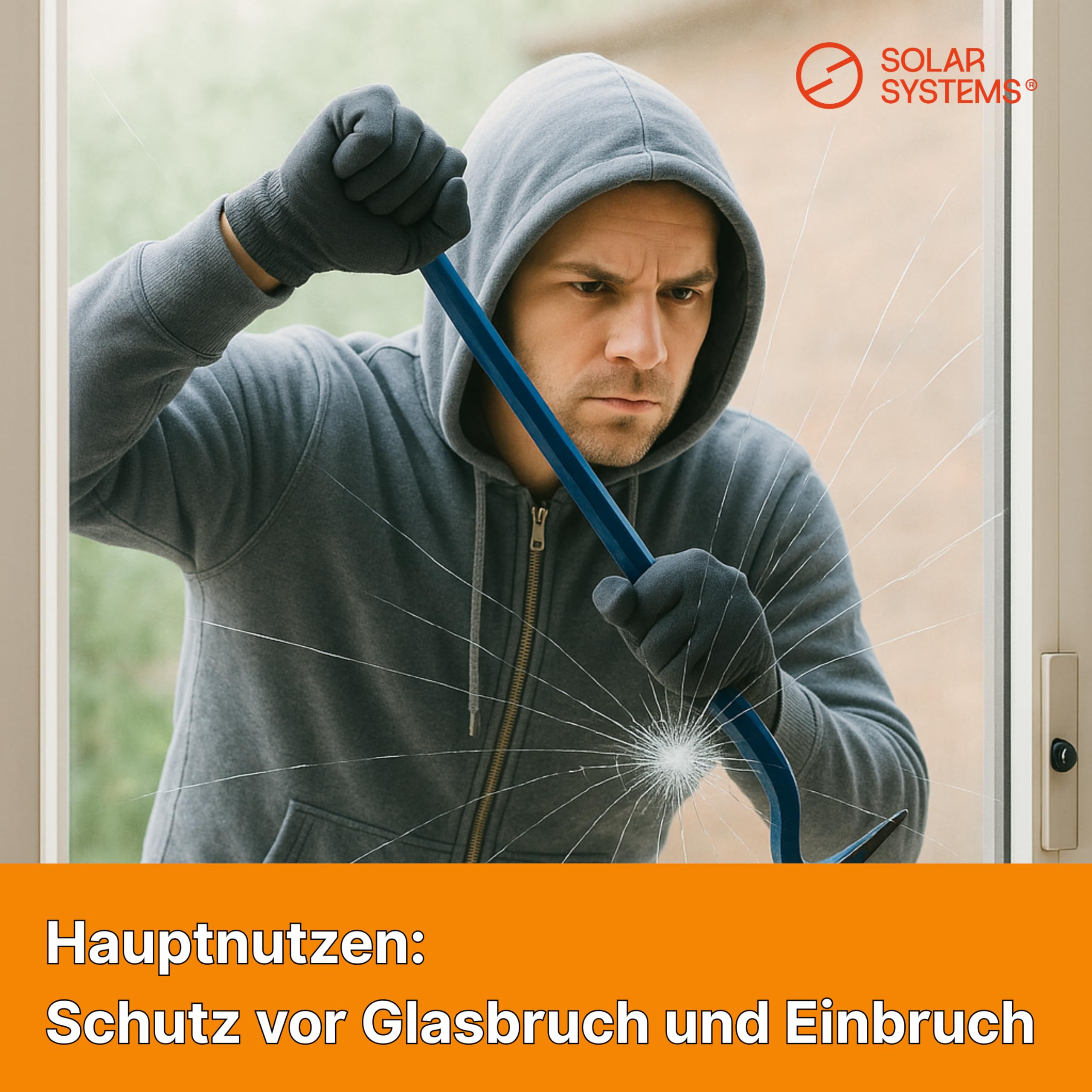 Solar Systems Fenster Splitterschutz Folie Sicherheitsfolie Einbruchschutzfolie Glasschutzfolie + Folienmontage-Set - P0 Clear 4C 2B2 -Transparent 100x152cm