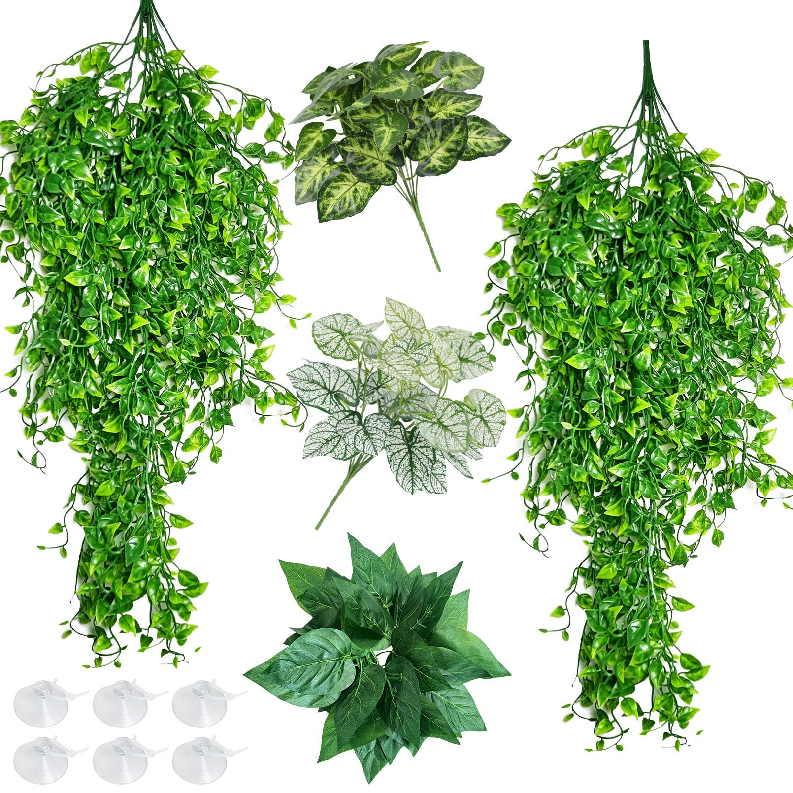 Hamiledyi Reptile Plants Tank Habitat Decorations Fake - habitat decor | Mubboo