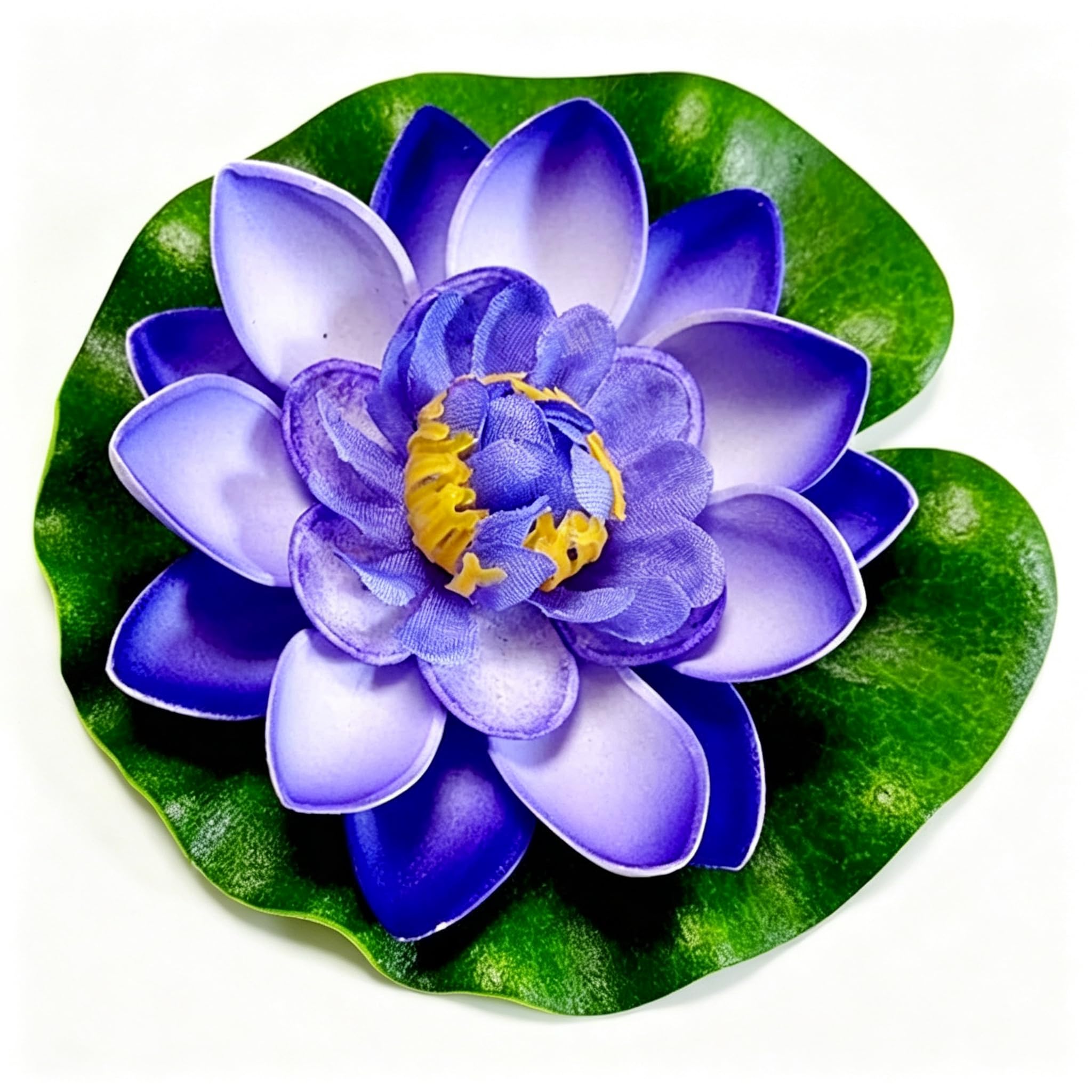 Artificial Floating Foam Lotus Flower with Water Lily Pad,Lifelike Pond Pool Lotus Ornaments,Realistic Ornament for Home Garden Pond Aquarium Decor，Artificial Plants and Flowers (Blue)