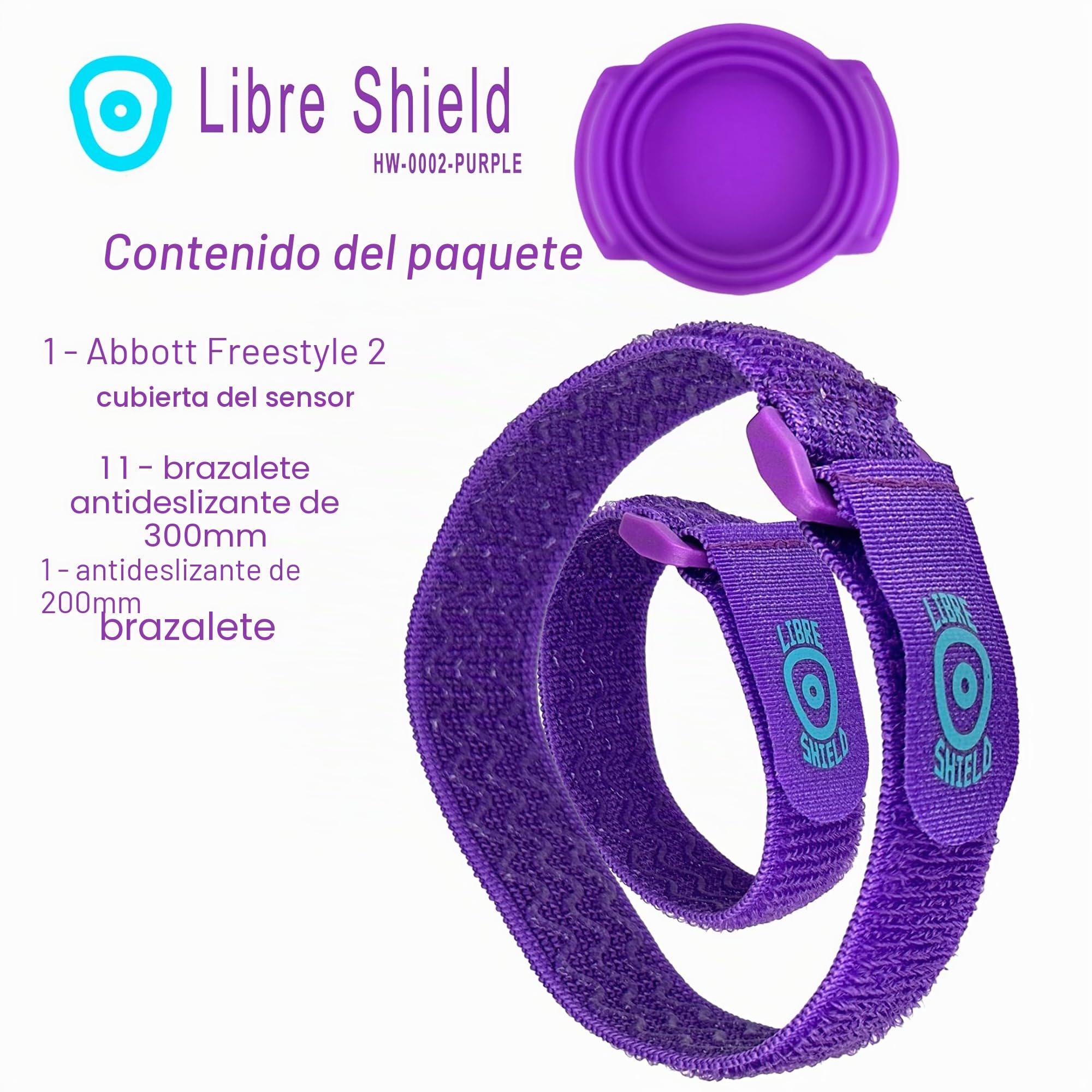 Freestyle Libre Shield 2 - Brazalete para monitor continuo de glucosa libre 2, protección para el cuidado de la diabetes, no se necesitan parches adhesivos. Fundas de sensor Freestyle Libre 2, diseño