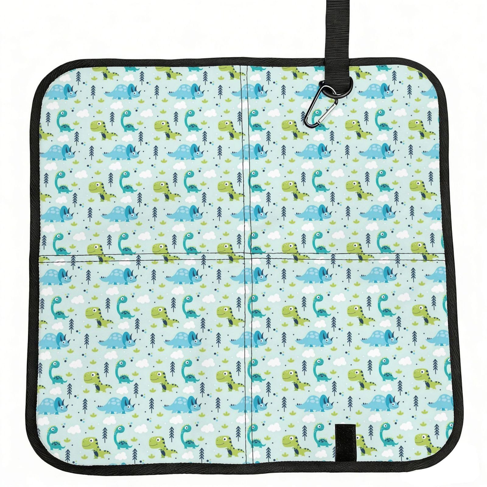 VCzsdff Dinosaur Pattern Print Portable Seat Cushion Folding Bleacher Pad Compact Picnic Sitting Mat Polyester 40cm