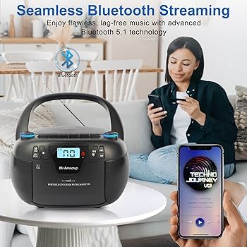 Amazon.com: M-Amazup Boombox CD Player Portable Cassette Player
