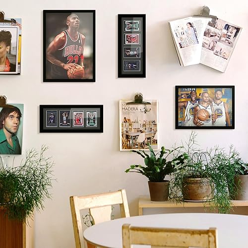 Miniatura 7 de 4Grids - Marco de exhibición para tarjetas de intercambio, marco de madera maciza 100% con 4 tarjeteros magnéticos para fútbol, baloncesto, hockey