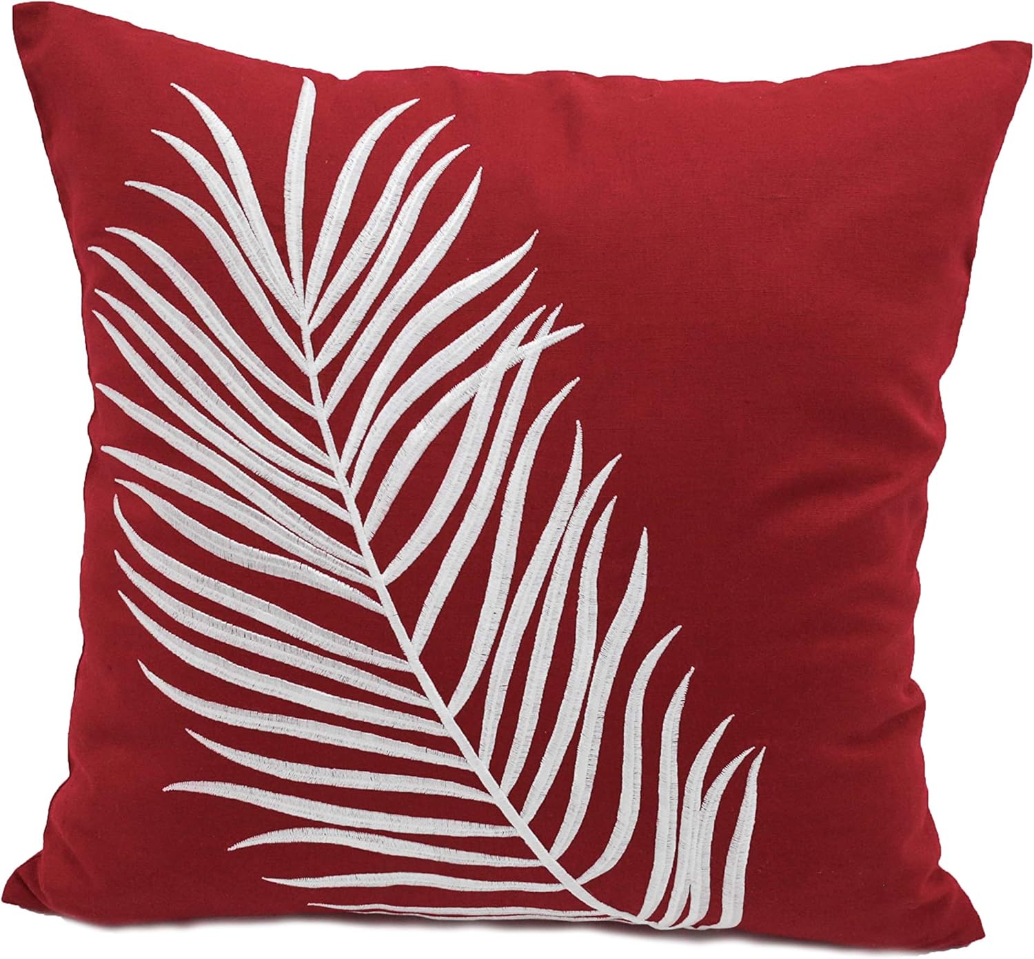 KainKain Red White Throw Pillow Cover, Handmade Embroidered