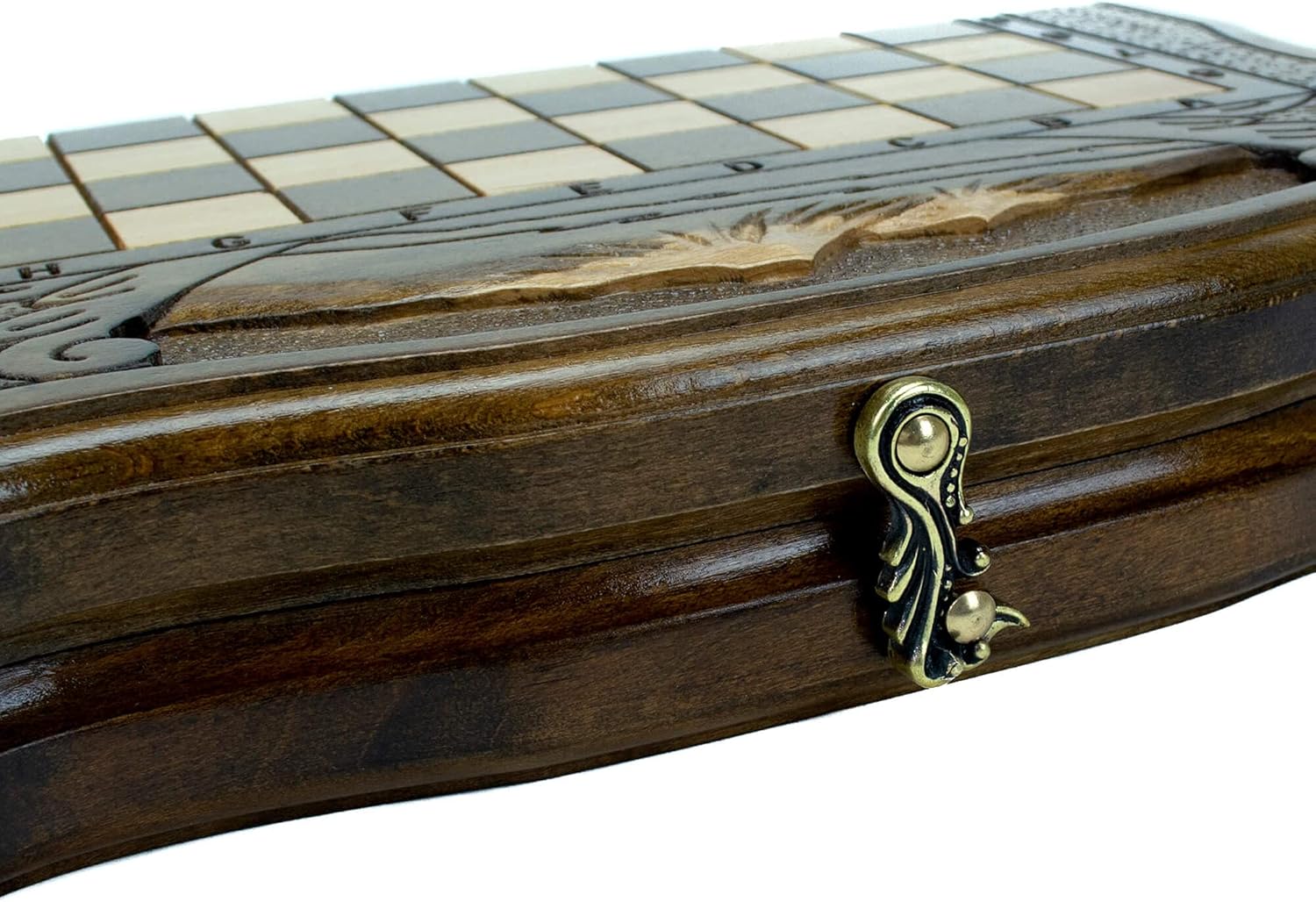 Handmade 3 in 1 Walnut Wood Chess Set 11.8 inch - Backgammon, Checkers - High Detail Unique Board Game from Armenia Europe