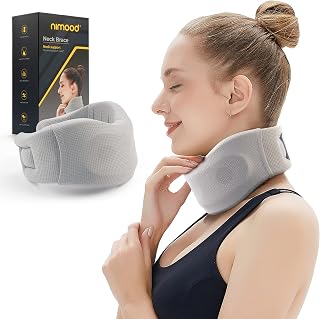 Neck Brace Cervical Collar - Neck Pain Relief and Neck Support Brace for Sleeping Soft Foam Wraps Keep Vertebrae Stable and Aligned for Relief of Cervical Spine Pressure for Women & Men (Gray-L Size)