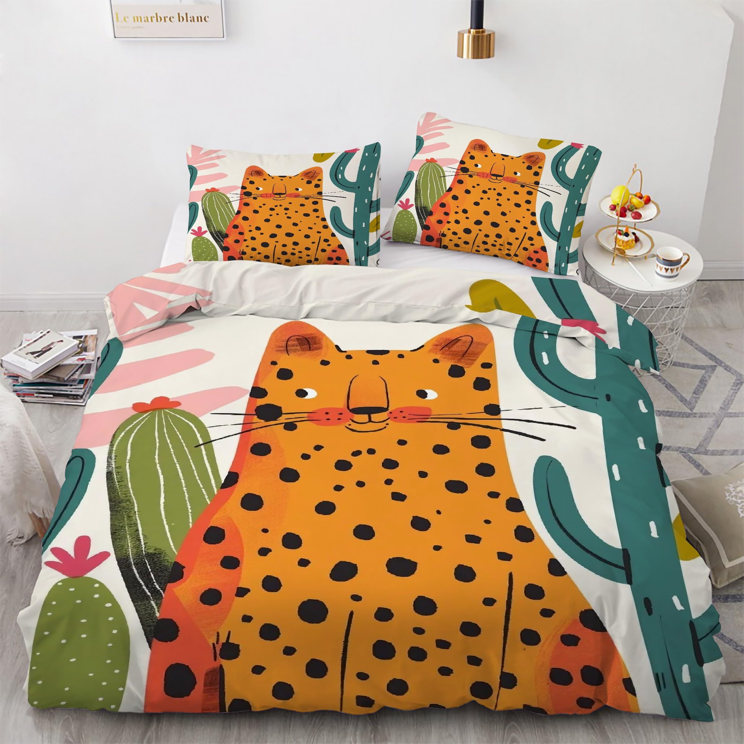 Housse de couette 220x240 chat tacheté pour une chambre cocooning