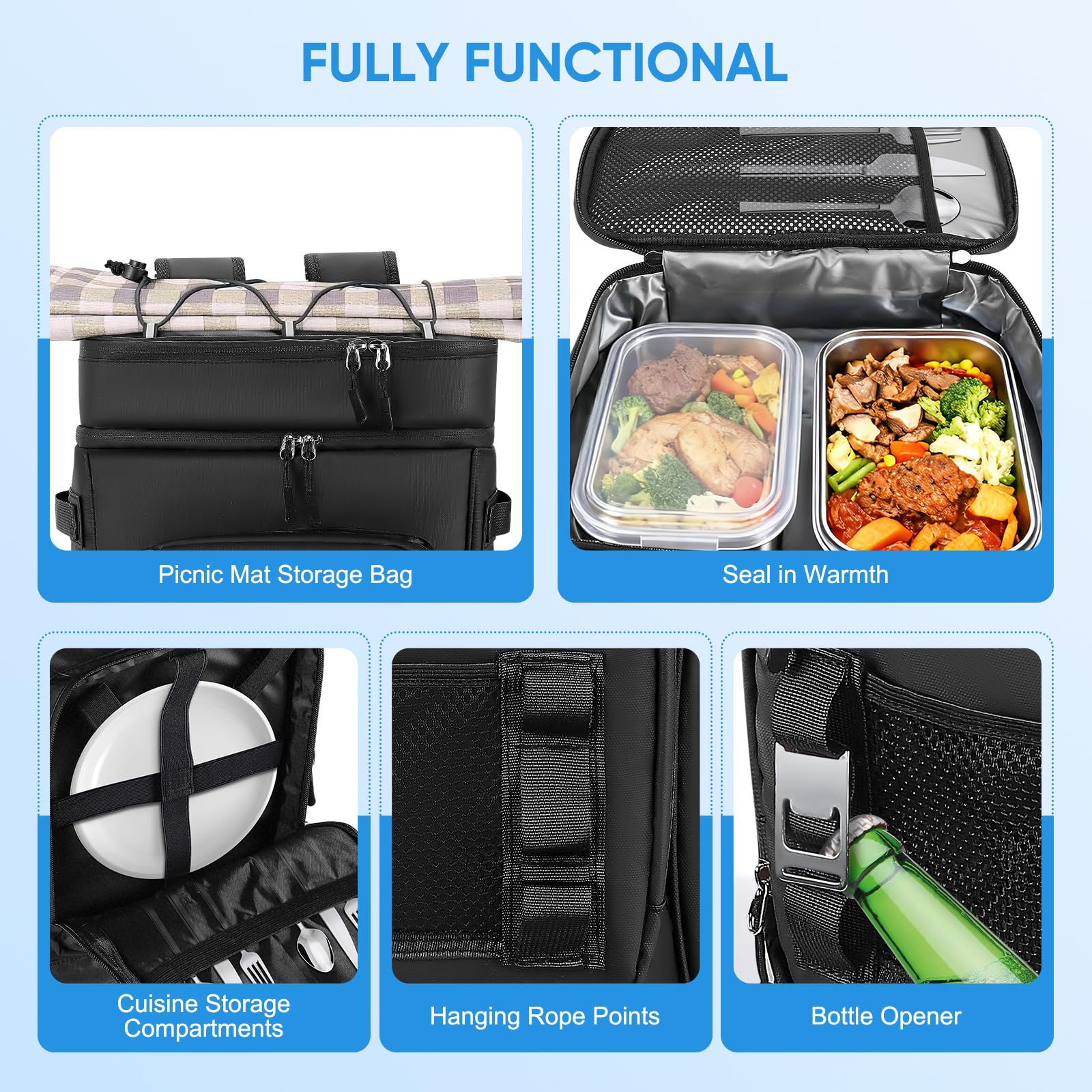 Zaino refrigerante da 30 l, grande borsa termica isolata per uomo e donna, a prova di perdite, impermeabile, zaino isolato per campeggio, spiaggia, attività all'aperto, viaggi, famiglia, picnic