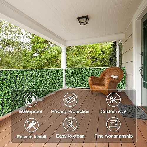 Miniatura 3 de Cubierta decorativa del balcón del balcón de PVC con cuerda de nylon - 34" x 180"