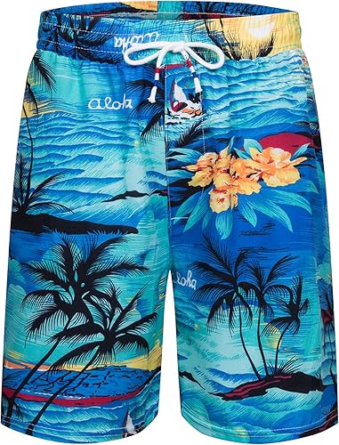 Miniatura 4 de TUNEVUSE Camisa hawaiana de manga corta para hombre, trajes con estampado de flores, conjuntos tropicales de 2 piezas, camisas y pantalones cortos