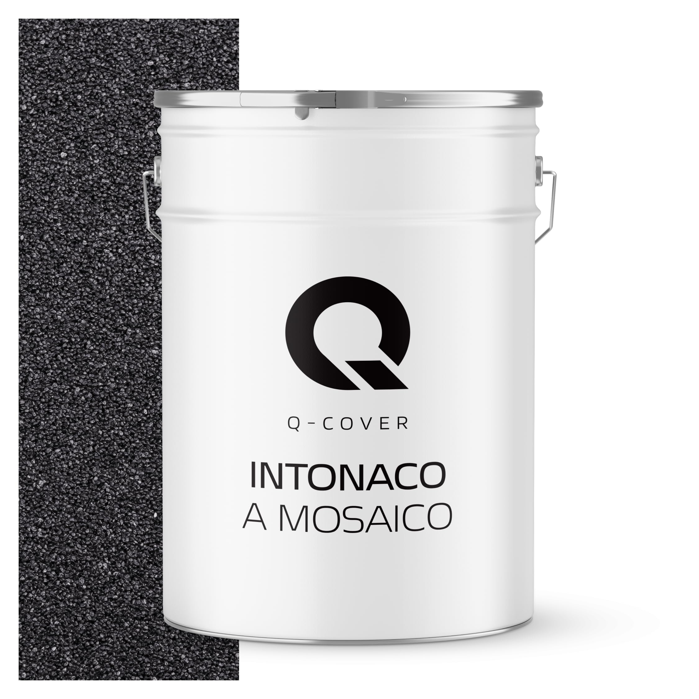 Intonaco in pietra colorata, 25 kg, Nero, M12, intonaco decorativo per interni ed esterni, intonaco per facciate, intonaco finito, intonaco pregiato, antigraffio