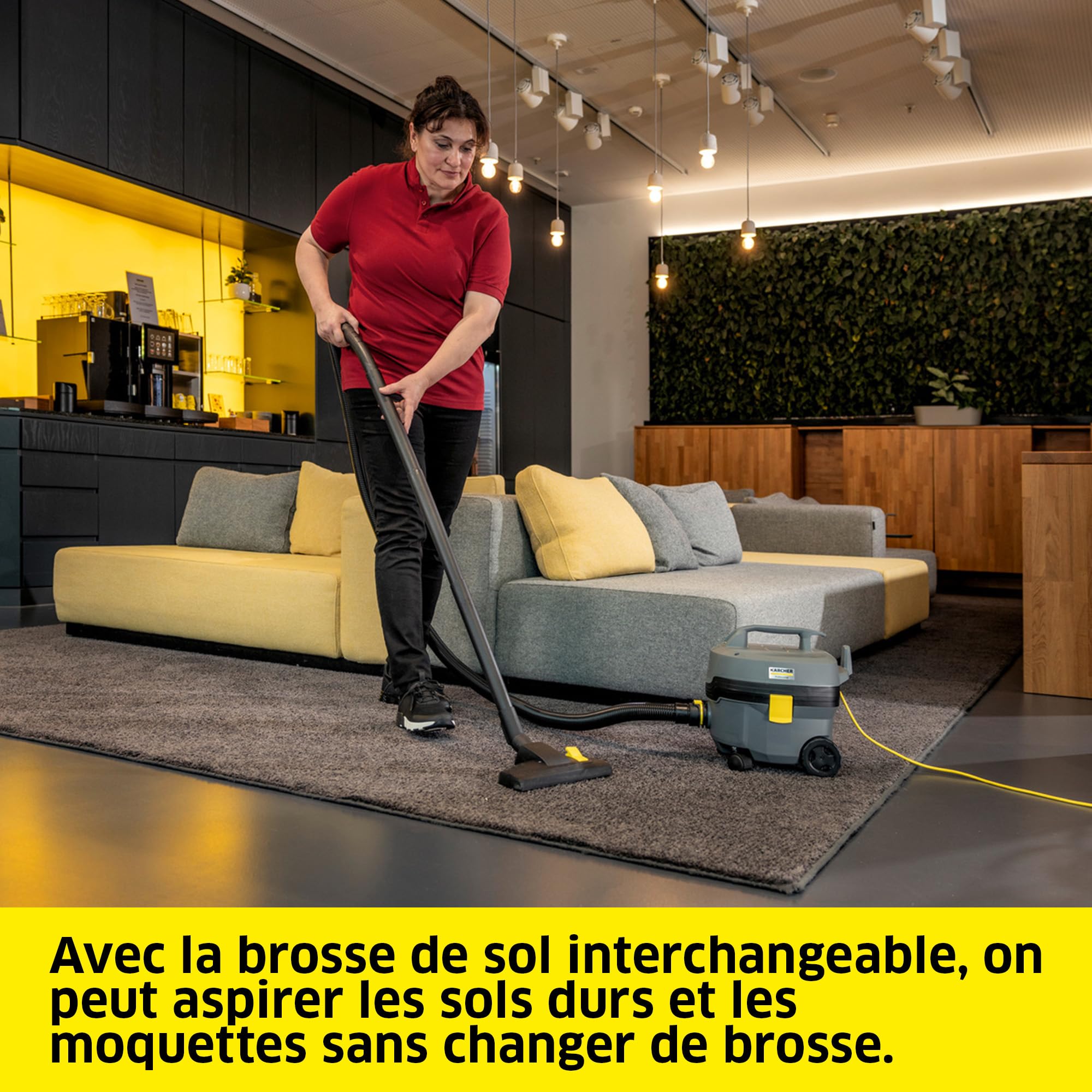 Kärcher aspirateur poussières T 7/1 Classic, réservoir : 7 l, puissance : 850 W, niveau sonore : 62 db(A), poids : 3,5 kg, câble : 7,5 m, panier-filtre permanent