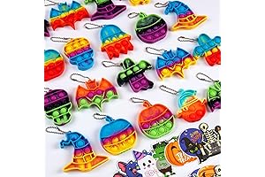 Halloween Mini Push Pop Keychain Fidget Toys for Kids Party Favors- 24pcs...