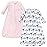 Hudson Baby Unisex Baby Cotton Long-Sleeve Wearable Sleeping Bag, Sack, Blanket, Pink Safari, 18-24 Months