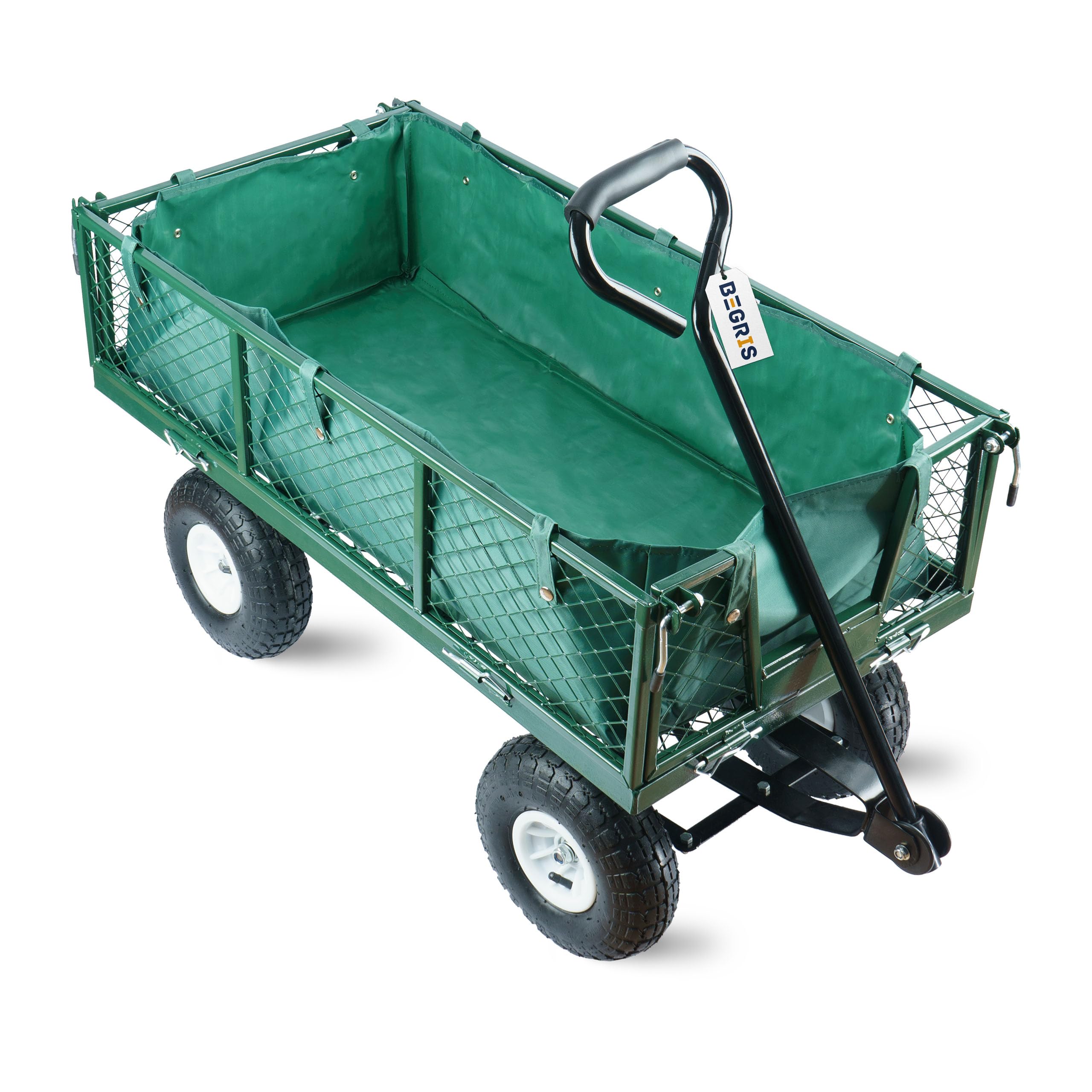 Wózek transportowy ogrodowy do Ogrodu z Plandeką Taczka Przyczepka ogrodowa Udźwig 450 kg Porządki Ogrodowe
