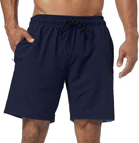 Flytop Traje de baño para hombre de secado rápido con bolsillos con cremallera