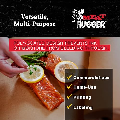 Miniatura 5 de Rollo de papel blanco para congelador (18 pulgadas x 175 pies), envoltura resistente a la humedad con revestimiento de poliéster con lado mate para