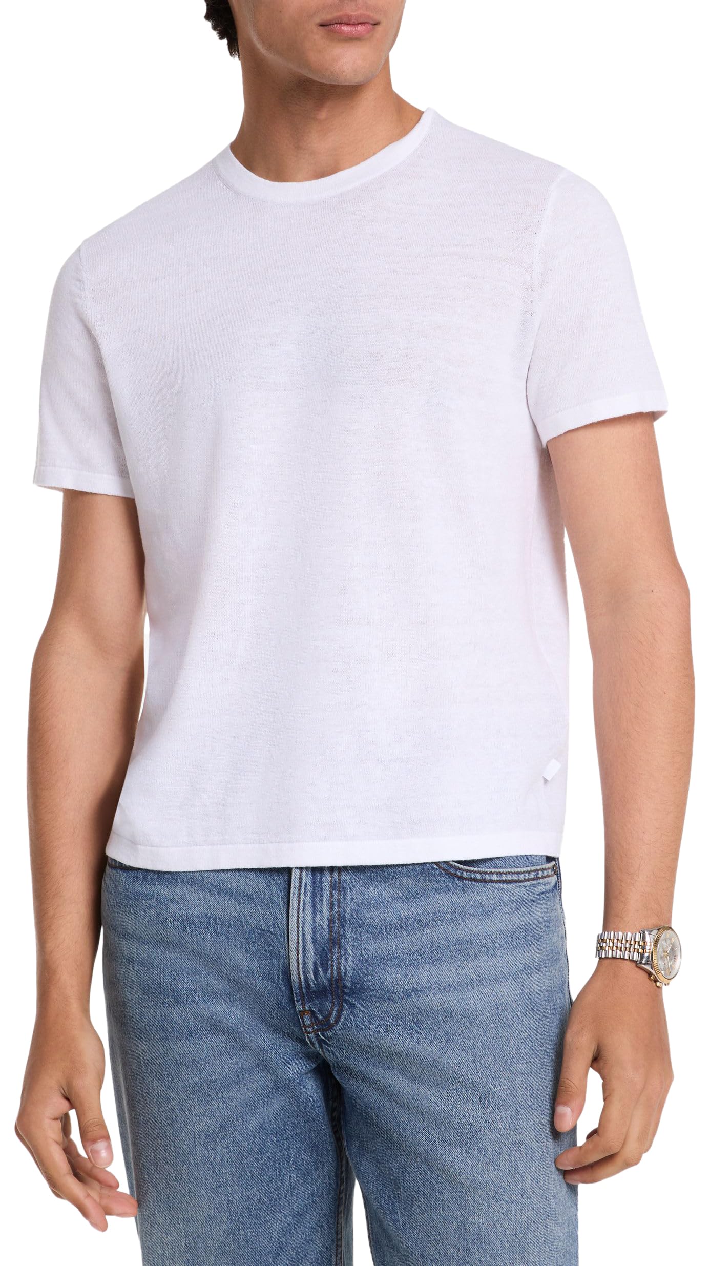 Michael Kors Men's Short Sleeve Linen Cotton Shirt