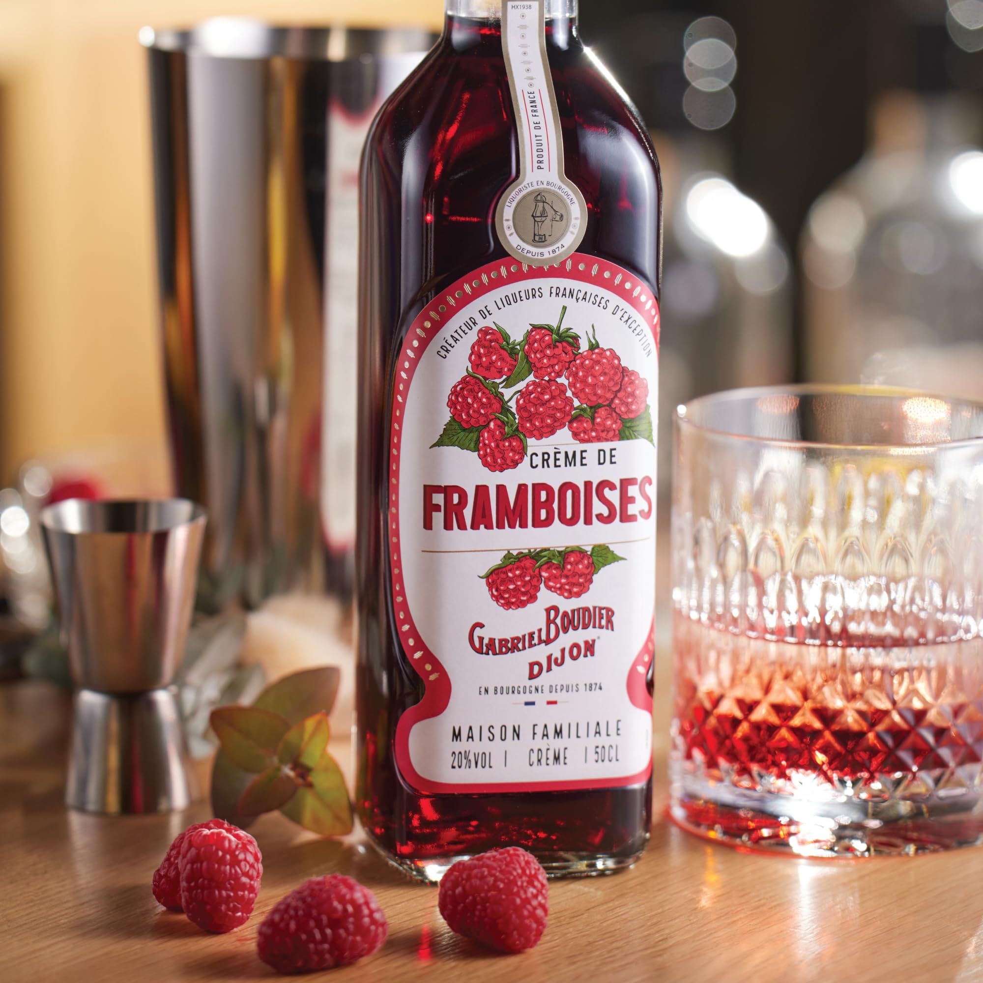 Gabriel Boudier Raspberry Liqueur for Cocktails - 50cl, 20 Percent