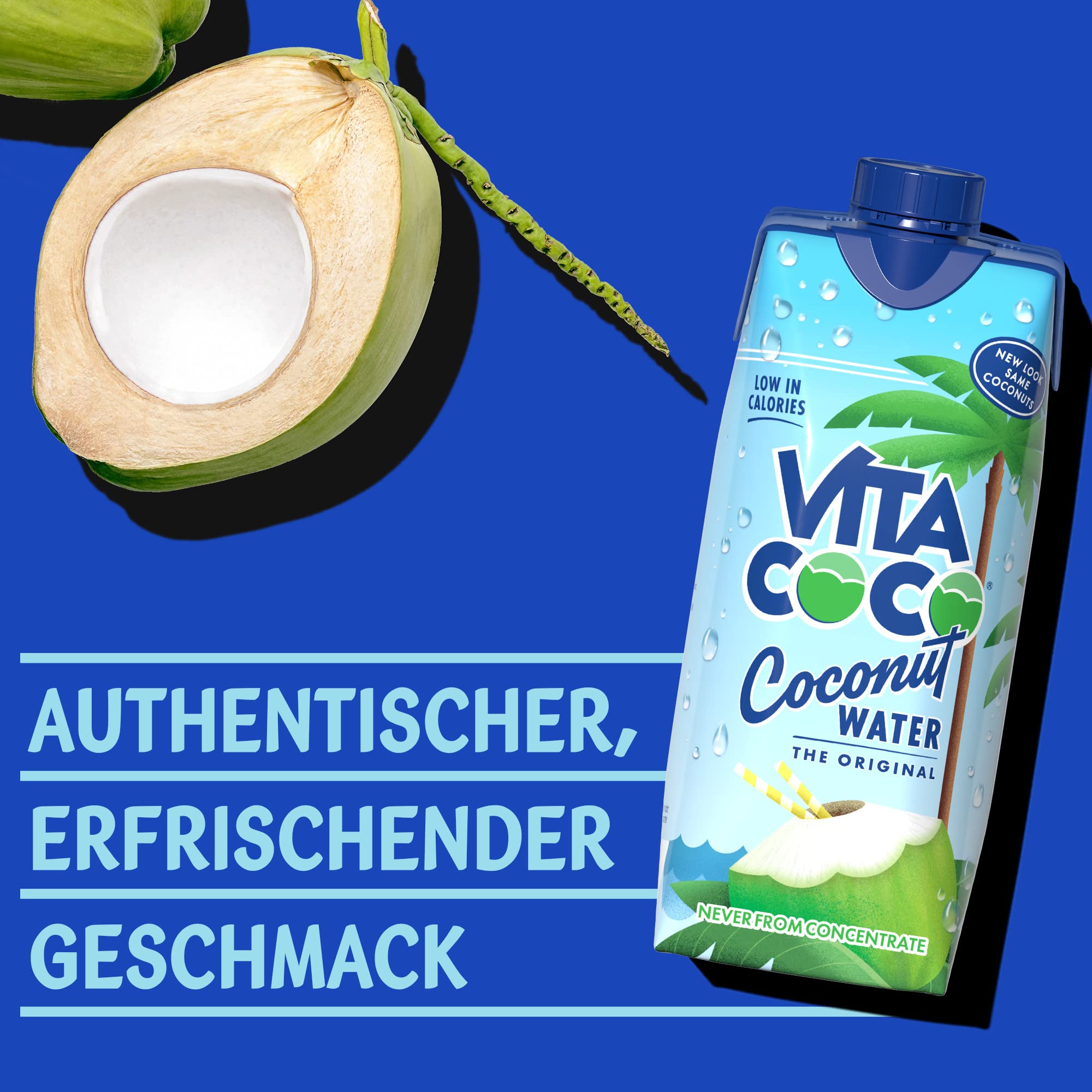Vita Coco - Original Kokoswasser 12x330ml, glutenfrei, voll mit Vitamin C & Potassium, 12 x 330ml