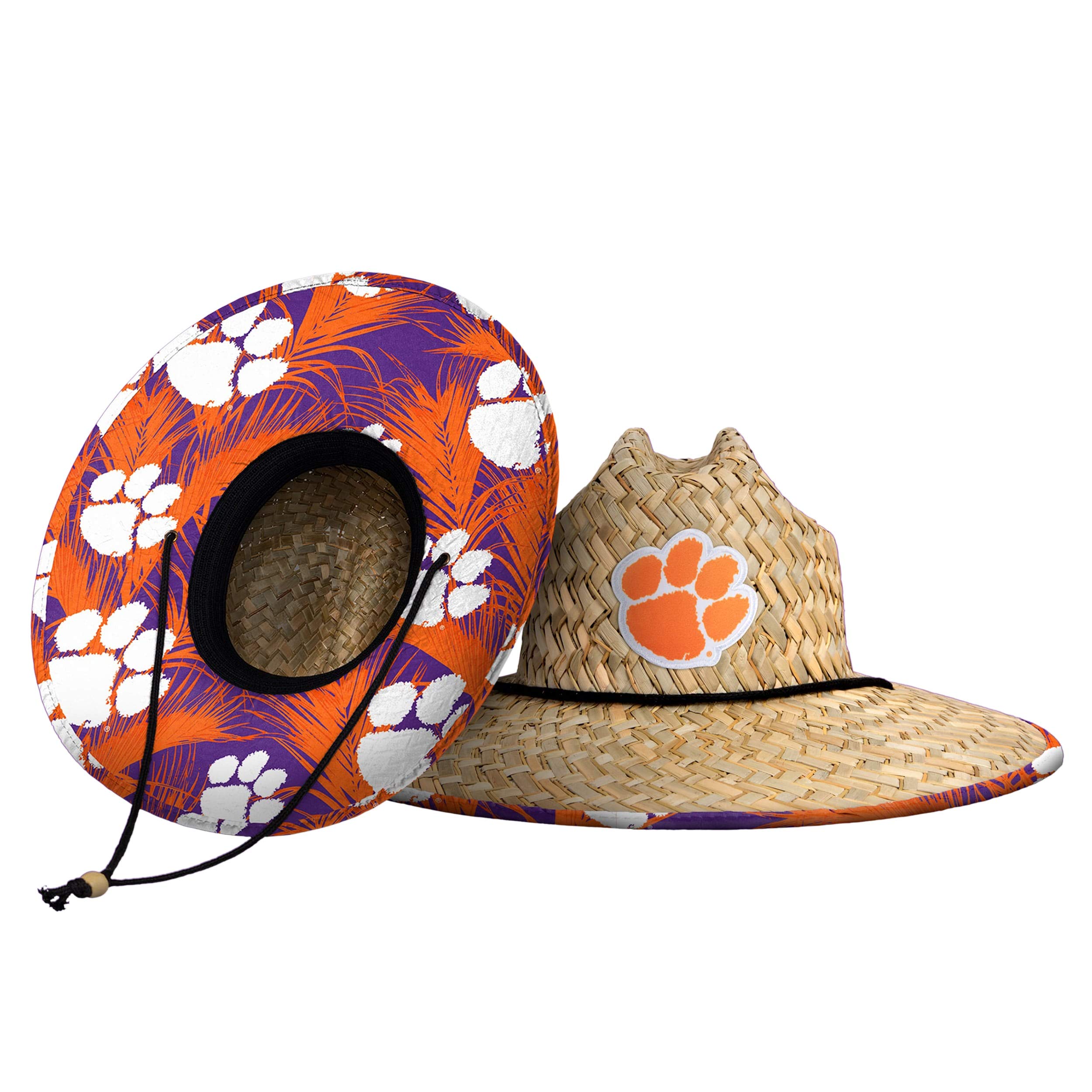 FOCO Men's NCAA College Team Logo Floral Lifeguard Beach Straw Sun Hat