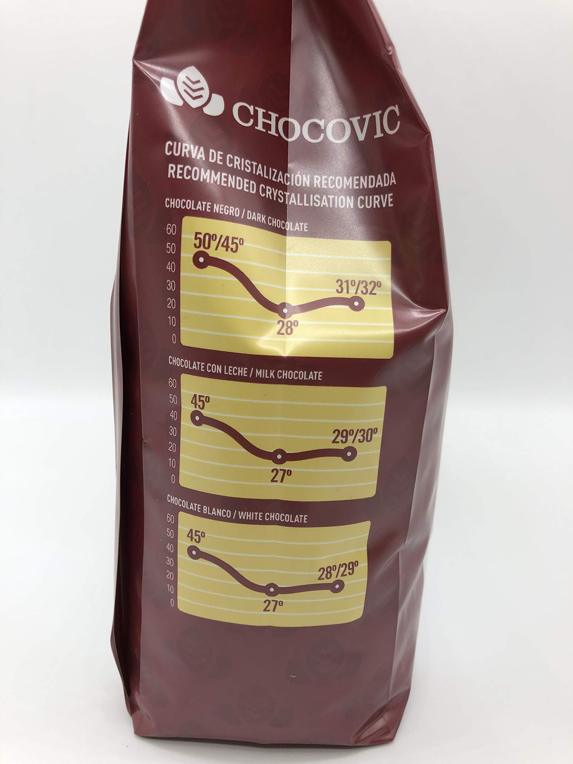 CHOCOVIC, Cobertura en monedas de Chocolate Negro Tobado 900 - 1,5 kg - 64,5% Cacao