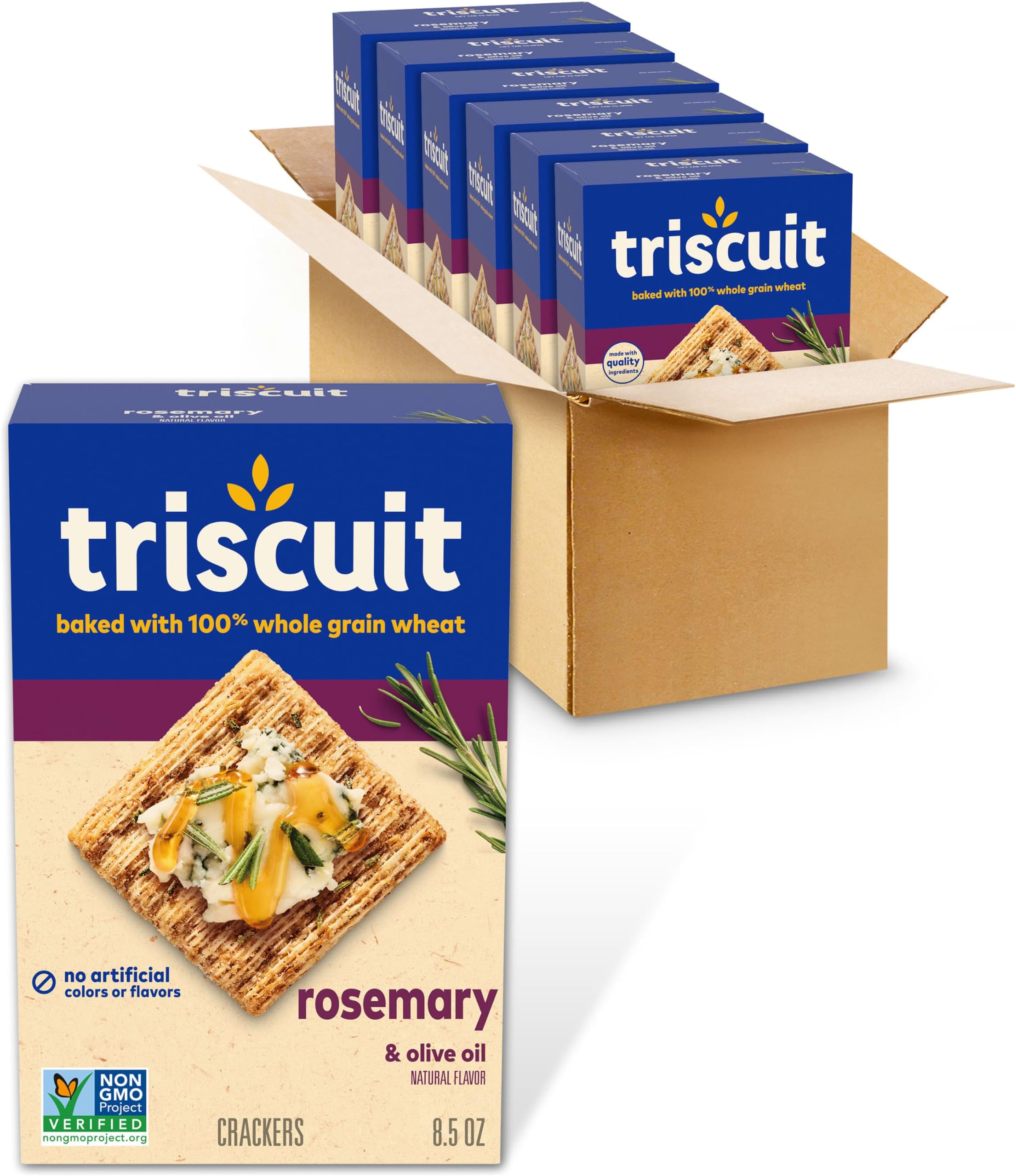 Triscuit Rosemary & Olive Oil Whole Grain Wheat Crackers, 6 Boxes