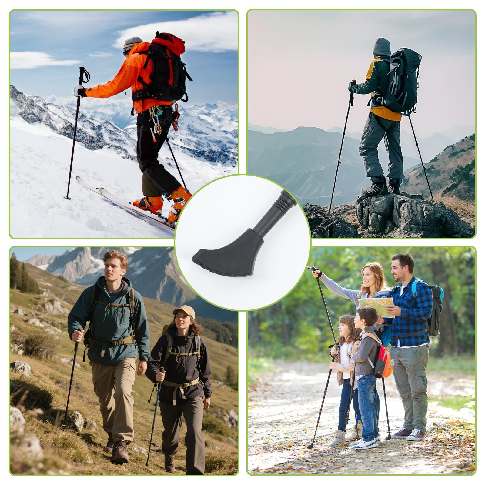 OTraki Bastoncini da Trekking in Gomma, 8 Pezzi Gommini per Bastoncini Nordic Walking Universale,Tappi Bastoncini Trekking,Gommini Bastoncini Trekking per Passeggio Escursioni