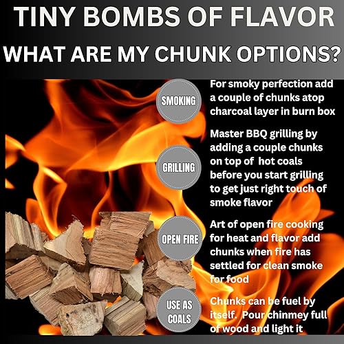 Vista 11 de Cattleack Smok'in Tinder Trozos de madera para ahumar carne, eleva tu barbacoa con trozos de parrilla de primera calidad, aproximadamente 10 libras
