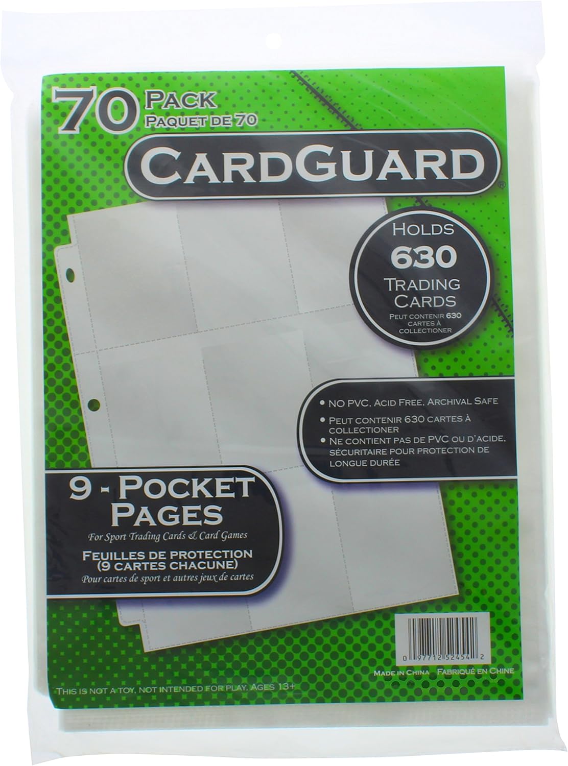 CardGuard Starter Series 9-Pocket Pages, 70 Count Pack