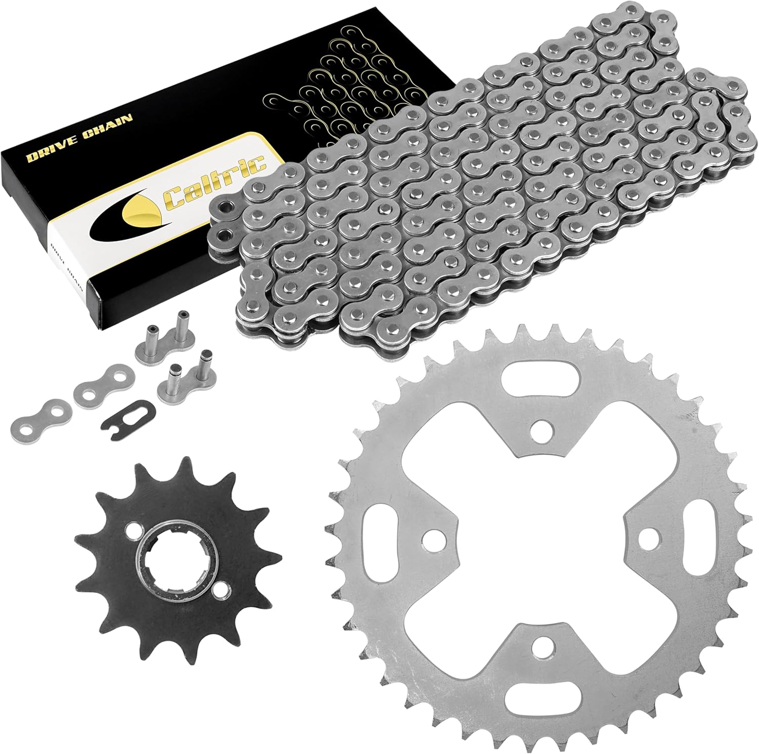 Caltric Drive Chain and Sprockets Kit Compatible with Honda ATC350X 1985