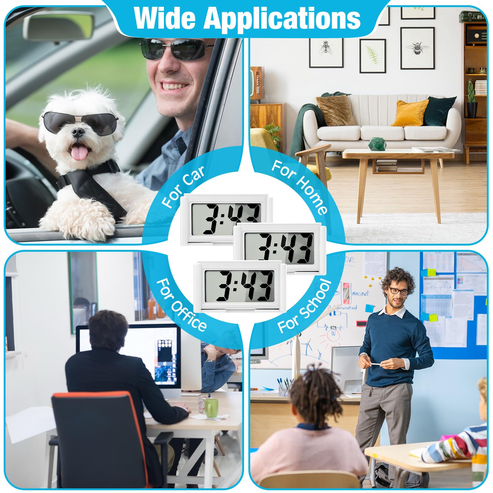 Snapklik.com : Frienda 12 Pieces Mini Digital Clock Small Magnetic ...