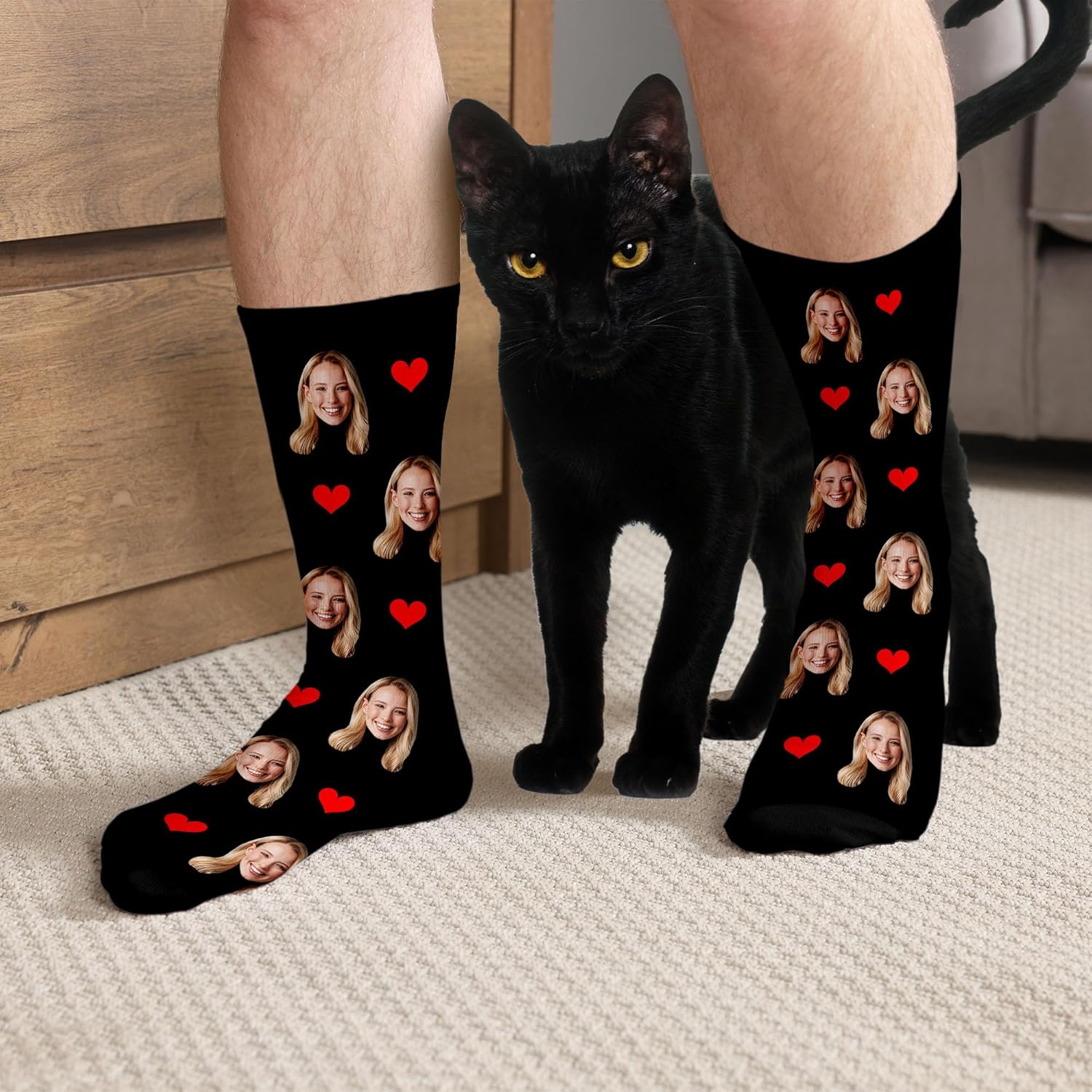 Artsadd Custom Face Socks with Picture, Personalized Socks with Dog Cat Photo, Customized Unisex Funny Gifts for Men Women - Image 7
