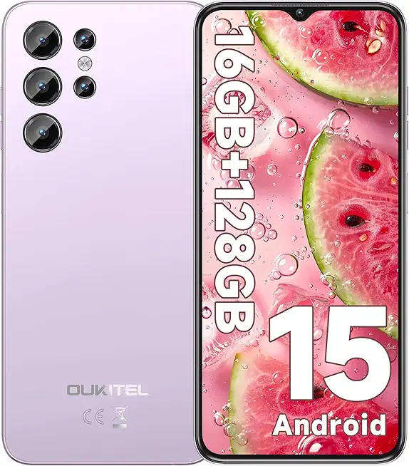 OUKITEL C1 Android 15 Smartphone Ohne Vertrag, 16GB+128GB /1TB Handy Günstig, 6.52" HD+ Handy Ohne Vertrag,5150mAh Simlockfreie Handys, 13MP+5MP, Dual 4G SIM 3 Steckplatz/Fingerabdruck/OTG/3.5mm Jack