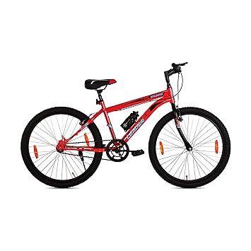 Leader Xplorer MTB 24T Mountain Bicycle - Single Speed - Ideal for 9-14 Years - Age 24T Mountain Cycle (Single Speed) (24T, RED/Black)